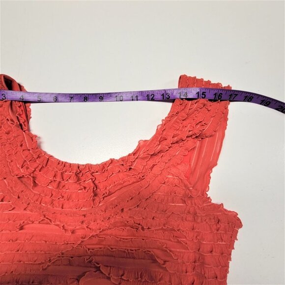 Sleeveless Coral Dress with Tiers of Frills  Size 8 - NWOT - Picture 10 of 11
